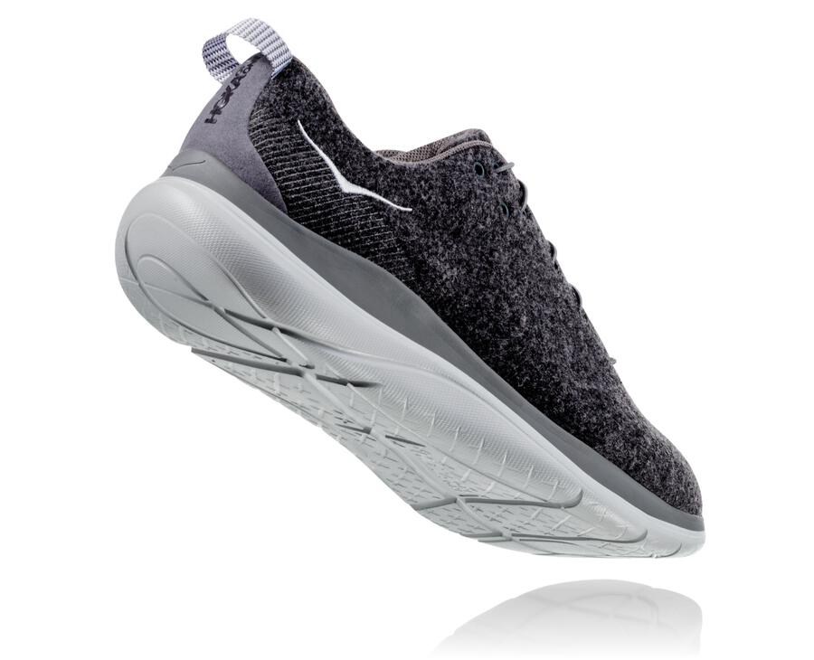 Tenis Hoka One One Feminino Cinzentas Escuro - Hupana Flow Wool - 872-YUDVIQ